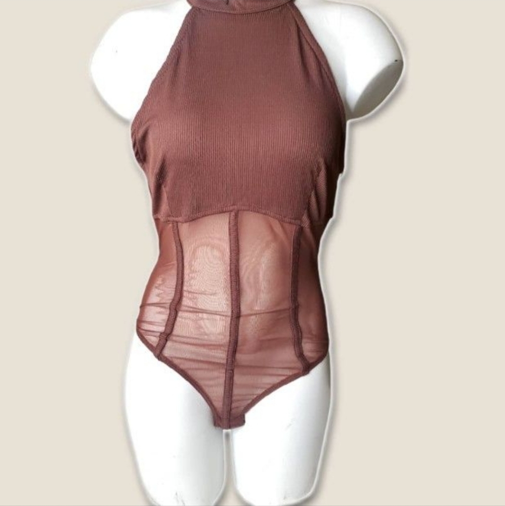 Mesh Bodysuit (Brown)